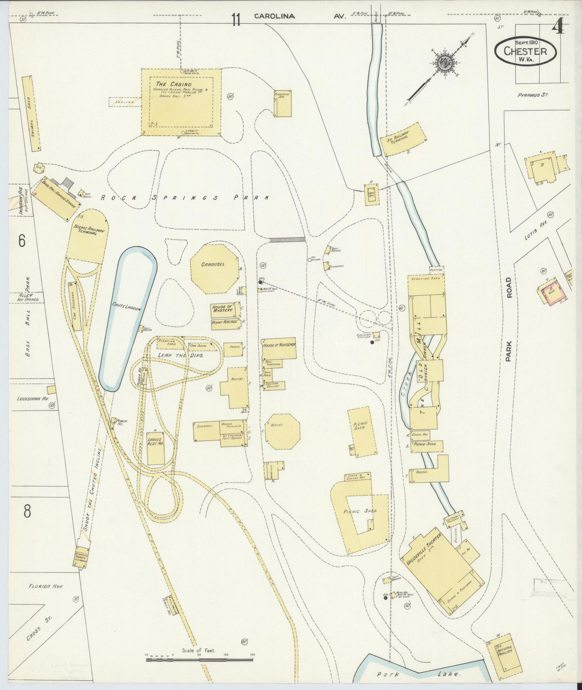 Sanborn Fire Insurance Map from Chester, Hancock County, West Virginia (1910), Sheet #0004 - Complete Map Set gallery image, historic Sanborn map, vintage wall art, West Virginia West Virginia