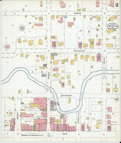 Sanborn Fire Insurance Map from Weston, Platte County, Missouri (1900), Sheet #0002 - Historic Sanborn Fire Insurance Map Print, vintage old map wall art, antique decor, genealogy gift, Missouri Missouri map