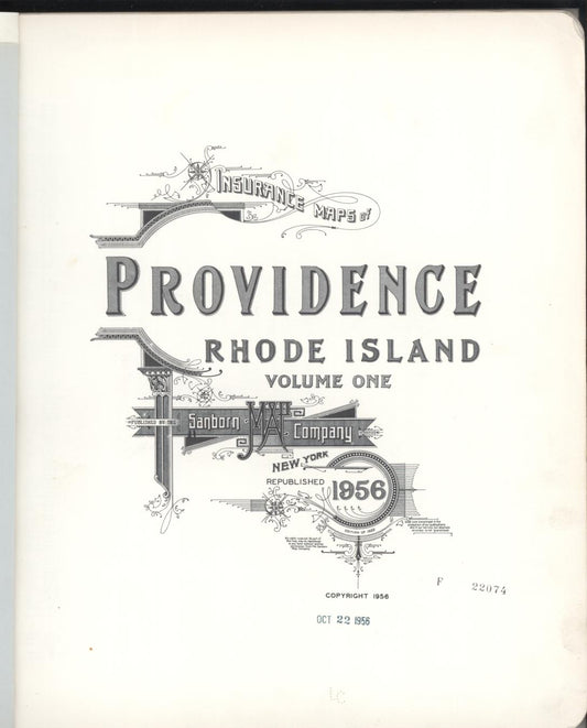 Sanborn Fire Insurance Map from Providence, Providence County, Rhode Island (1956), Sheet #0001 - Historic Sanborn Fire Insurance Map Print, vintage old map wall art, antique decor, genealogy gift, Rhode Island Rhode Island map