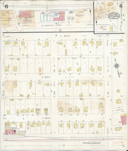 Sanborn Fire Insurance Map from Shelbina, Shelby County, Missouri (1943), Sheet #0006 - Historic Sanborn Fire Insurance Map Print, vintage old map wall art, antique decor, genealogy gift, Missouri Missouri map