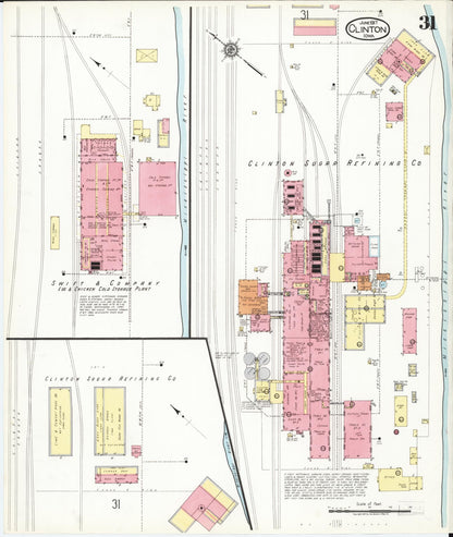 Sanborn Fire Insurance Map from Clinton, Clinton County, Iowa (1917), Sheet #0031 - Historic Sanborn Fire Insurance Map Print