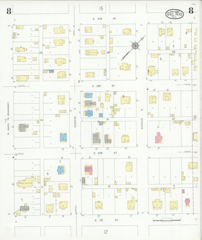 Sanborn Fire Insurance Map from Del Rio, Val Verde County, Texas (1930), Sheet #0008 - Complete Map Set gallery image, historic Sanborn map, vintage wall art, Texas Texas