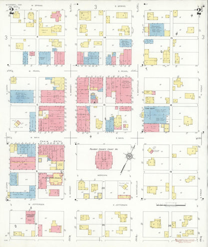 Sanborn Fire Insurance Map from Winamac, Pulaski County, Indiana (1933), Sheet #0002 - Historic Sanborn Fire Insurance Map Print, vintage old map wall art, antique decor, genealogy gift, Indiana Indiana map