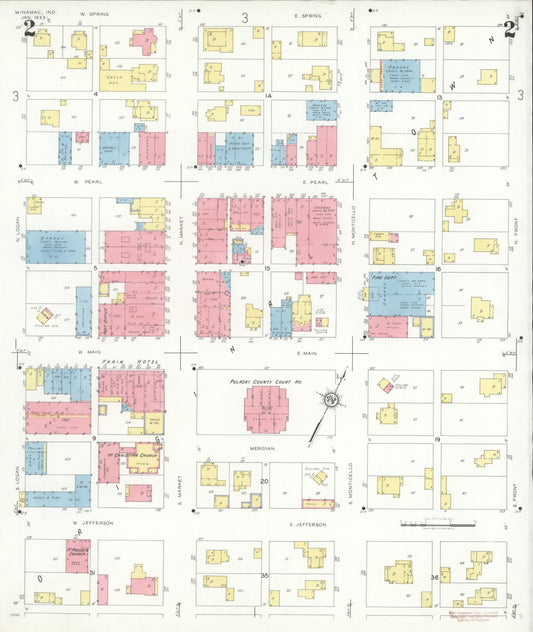 Sanborn Fire Insurance Map from Winamac, Pulaski County, Indiana (1933), Sheet #0002 - Historic Sanborn Fire Insurance Map Print, vintage old map wall art, antique decor, genealogy gift, Indiana Indiana map