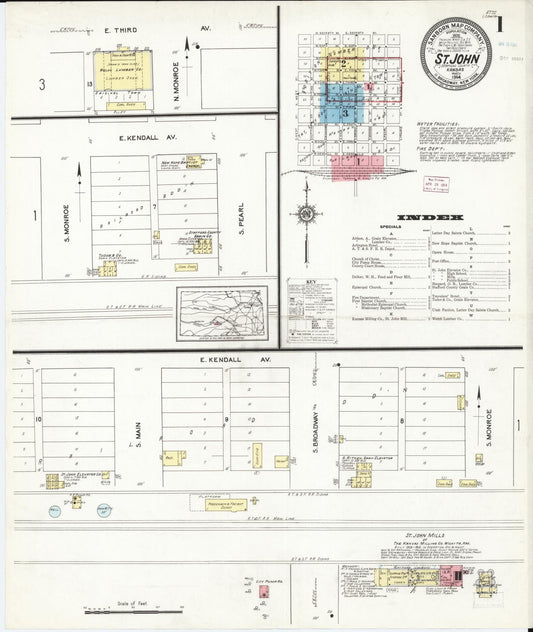 Sanborn Fire Insurance Map from Saint John, Stafford County, Kansas (1914), Sheet #0001 - Complete Map Set gallery image, historic Sanborn map, vintage wall art, Kansas Kansas
