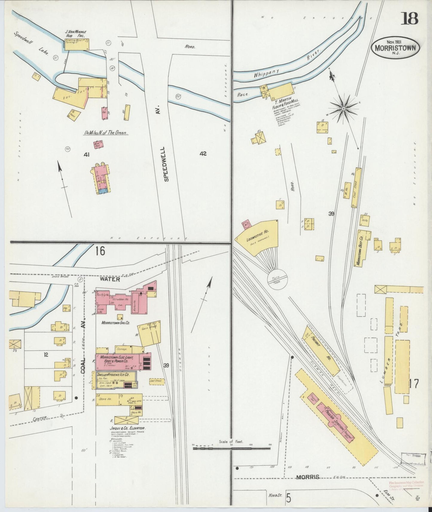 Sanborn Fire Insurance Map from Morristown, Morris County, New Jersey (1901), Sheet #0018 - Complete Map Set gallery image, historic Sanborn map, vintage wall art, New Jersey New Jersey