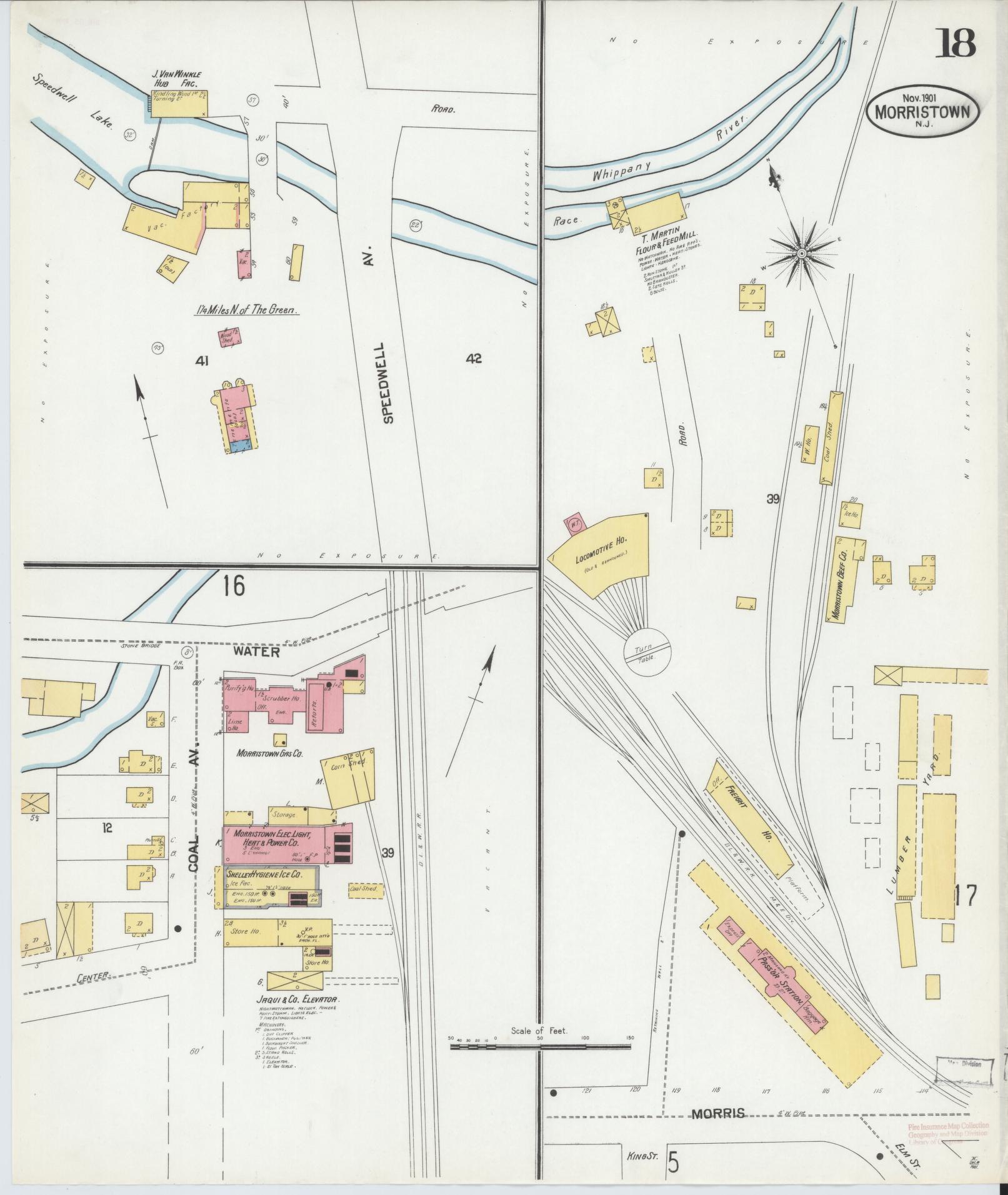 Sanborn Fire Insurance Map from Morristown, Morris County, New Jersey (1901), Sheet #0018 - Complete Map Set gallery image, historic Sanborn map, vintage wall art, New Jersey New Jersey
