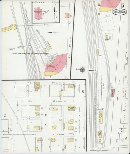 Sanborn Fire Insurance Map from Belleville, Republic County, Kansas (1923), Sheet #0005 - Complete Map Set gallery image, historic Sanborn map, vintage wall art, Kansas Kansas