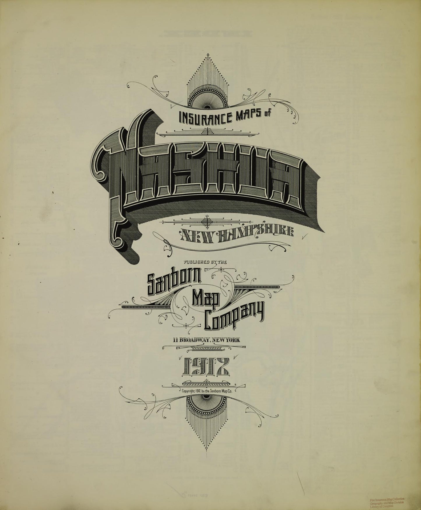 Sanborn Fire Insurance Map from Nashua, Hillsborough County, New Hampshire. (1912) – Historic Sanborn Fire Insurance Map Print