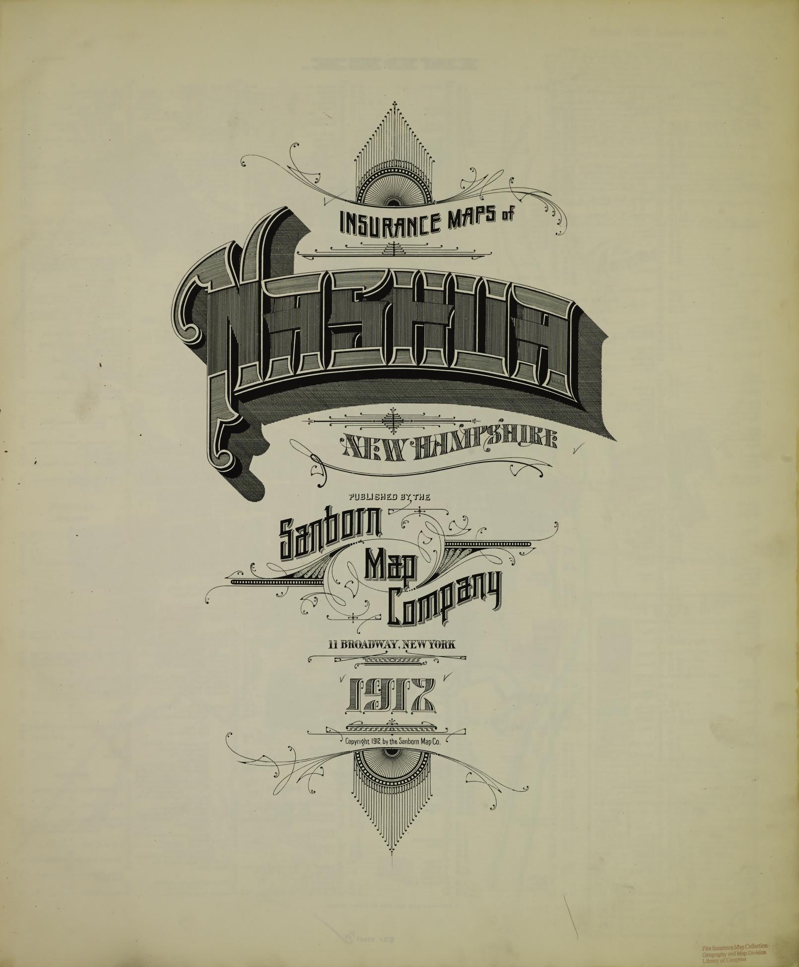 Sanborn Fire Insurance Map from Nashua, Hillsborough County, New Hampshire. (1912) – Historic Sanborn Fire Insurance Map Print