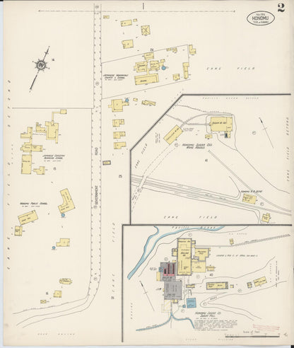 Sanborn Fire Insurance Map from Honomu, Hawaii County, Hawaii (1914), Sheet #0002 - Complete Map Set gallery image, historic Sanborn map, vintage wall art, Honomu Hawaii