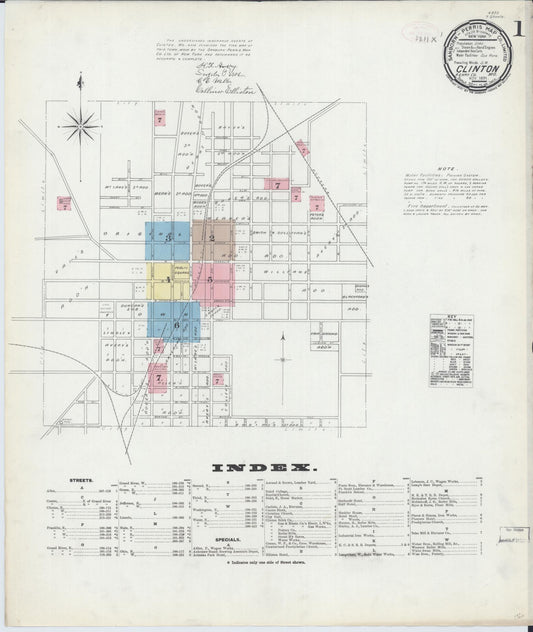 Sanborn Fire Insurance Map from Clinton, Henry County, Missouri (1891), Sheet #0001 - Historic Sanborn Fire Insurance Map Print, vintage old map wall art, antique decor, genealogy gift, Missouri Missouri map