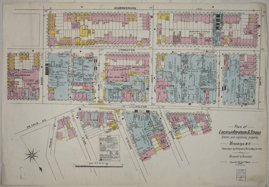 Sanborn Fire Insurance Map from Brooklyn, Kings County, New York (1901), Sheet #0001 - Historic Sanborn Fire Insurance Map Print, vintage old map wall art, antique decor, genealogy gift, New York New York map