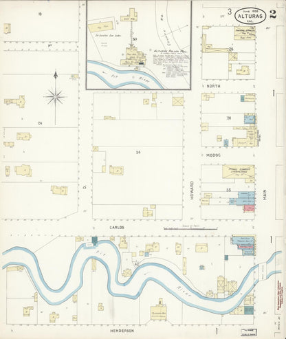 Sanborn Fire Insurance Map from Alturas, Modoc County, California (1898), Sheet #0002 - Historic Sanborn Fire Insurance Map Print, vintage old map wall art, antique decor, genealogy gift, California California map