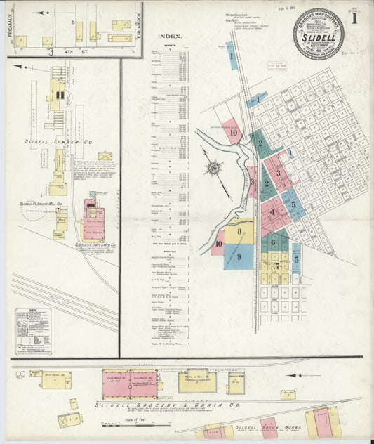 Sanborn Fire Insurance Map from Slidell, Saint Tammany Parish, Louisiana. (1911) – Historic Sanborn Fire Insurance Map Print