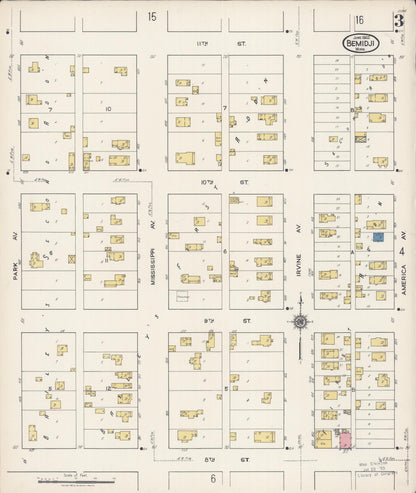Sanborn Fire Insurance Map from Bemidji, Beltrami County, Minnesota (1922), Sheet #0003 - Complete Map Set gallery image, historic Sanborn map, vintage wall art, Minnesota Minnesota