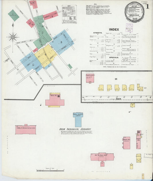 Sanborn Fire Insurance Map from Madison, Morris County, New Jersey. (1901) – Historic Sanborn Fire Insurance Map Print