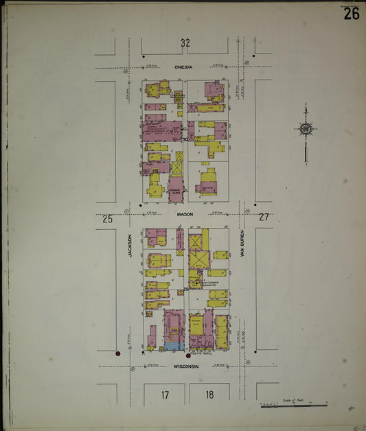 Sanborn Fire Insurance Map from Milwaukee, Milwaukee County, Wisconsin (1910), Sheet #0026 - Historic Sanborn Fire Insurance Map Print, vintage old map wall art, antique decor, genealogy gift, Wisconsin Wisconsin map