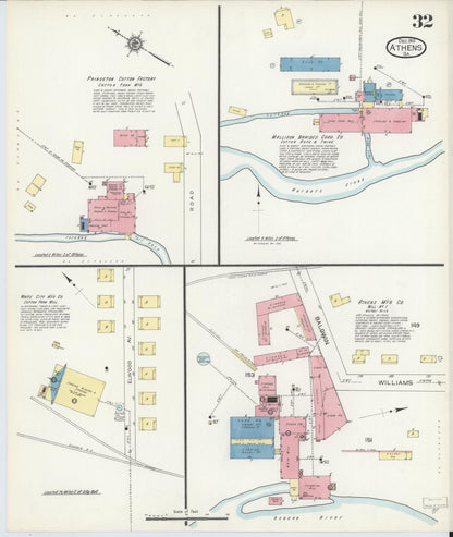 Sanborn Fire Insurance Map from Athens, Clarke County, Georgia (1913), Sheet #0032 - Complete Map Set gallery image, historic Sanborn map, vintage wall art, Georgia Georgia