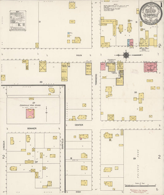 Sanborn Fire Insurance Map from Cedarville, Modoc County, California (1912), Sheet #0001 - Complete Map Set gallery image, historic Sanborn map, vintage wall art, California California