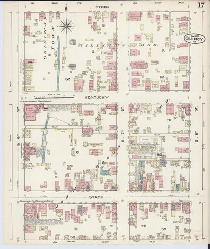 Sanborn Fire Insurance Map from Quincy, Adams County, Illinois (1883), Sheet #0017 - Complete Map Set gallery image, historic Sanborn map, vintage wall art, Illinois Illinois