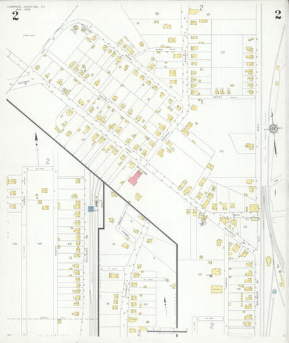 Sanborn Fire Insurance Map from Lebanon Junction, Bullitt County, Kentucky (1933), Sheet #0002 - Complete Map Set gallery image, historic Sanborn map, vintage wall art, Kentucky Kentucky