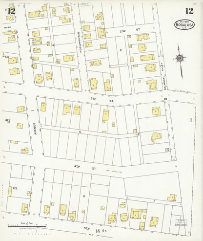Sanborn Fire Insurance Map from Bogalusa, Washington Parish, Louisiana (1925), Sheet #0012 - Complete Map Set gallery image, historic Sanborn map, vintage wall art, Louisiana Louisiana