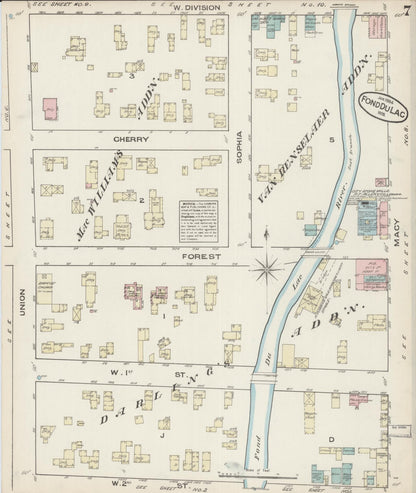 Sanborn Fire Insurance Map from Fond du Lac, Fond du Lac County, Wisconsin (1884), Sheet #0007 - Historic Sanborn Fire Insurance Map Print, vintage old map wall art, antique decor, genealogy gift, Wisconsin Wisconsin map