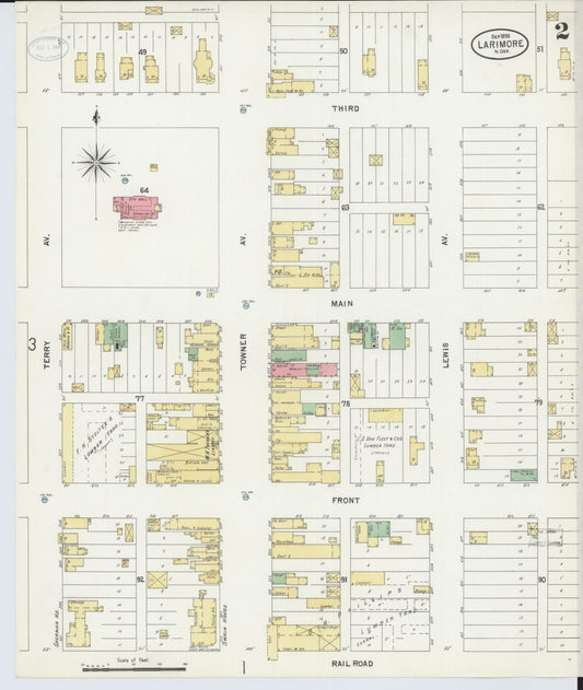 Sanborn Fire Insurance Map from Larimore, Grand Forks County, North Dakota (1898), Sheet #0002 - Historic Sanborn Fire Insurance Map Print, vintage old map wall art, antique decor, genealogy gift, North Dakota North Dakota map
