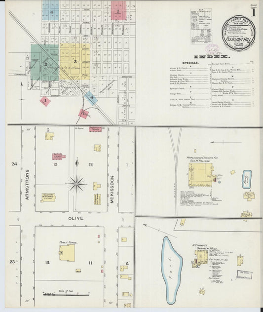 Sanborn Fire Insurance Map from Pleasant Hill, Cass County, Missouri. (1893) – Historic Sanborn Fire Insurance Map Print