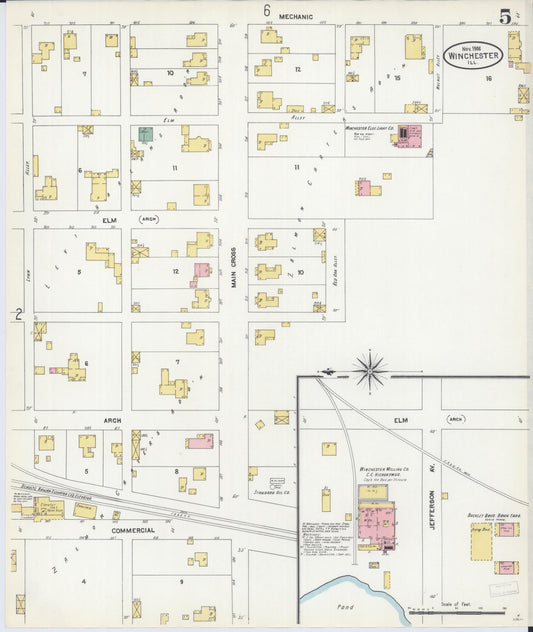 Sanborn Fire Insurance Map from Winchester, Scott County, Illinois (1906), Sheet #0005 - Historic Sanborn Fire Insurance Map Print, vintage old map wall art, antique decor, genealogy gift, Illinois Illinois map