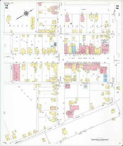 Sanborn Fire Insurance Map from Kingston, Ross County, Ohio (1949), Sheet #0002 - Historic Sanborn Fire Insurance Map Print, vintage old map wall art, antique decor, genealogy gift, Ohio Ohio map