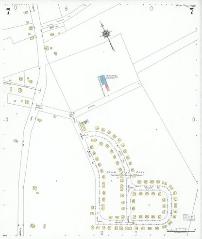 Sanborn Fire Insurance Map from Rocky Hill, Hartford County, Connecticut (1950), Sheet #0007 - Complete Map Set gallery image, historic Sanborn map, vintage wall art, Connecticut Connecticut