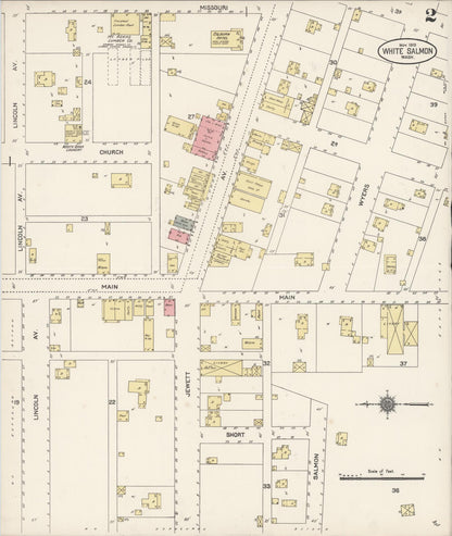 Sanborn Fire Insurance Map from White Salmon, Klickitat County, Washington (1910), Sheet #0002 - Complete Map Set gallery image, historic Sanborn map, vintage wall art, Washington Washington