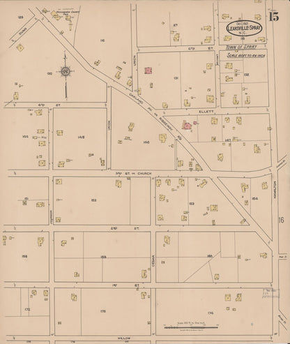 Sanborn Fire Insurance Map from Leaksville-spray, Rockingham County, North Carolina (1921), Sheet #0015 - Historic Sanborn Fire Insurance Map Print, vintage old map wall art, antique decor, genealogy gift, North Carolina North Carolina map