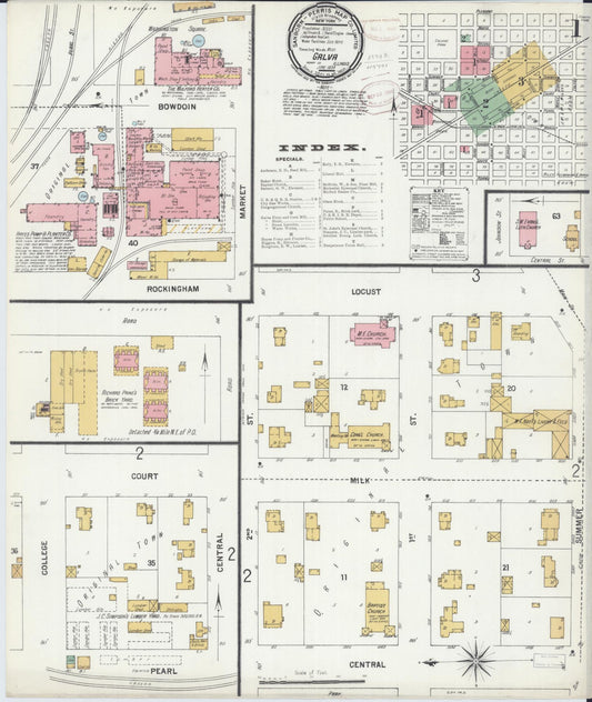 Sanborn Fire Insurance Map from Galva, Henry County, Illinois (1899), Sheet #0001 - Historic Sanborn Fire Insurance Map Print, vintage old map wall art, antique decor, genealogy gift, Illinois Illinois map