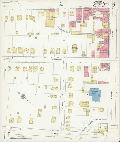 Sanborn Fire Insurance Map from Westfield, Union County, New Jersey (1916), Sheet #0002 - Complete Map Set gallery image, historic Sanborn map, vintage wall art, New Jersey New Jersey