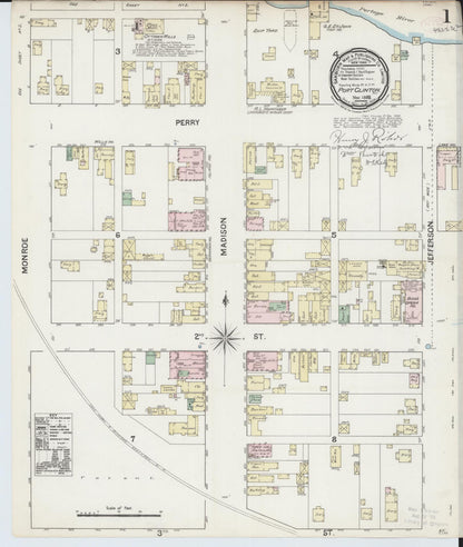 Sanborn Fire Insurance Map from Port Clinton, Ottawa County, Ohio (1888), Sheet #0001 - Complete Map Set gallery image, historic Sanborn map, vintage wall art, Ohio Ohio
