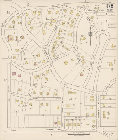 Sanborn Fire Insurance Map from Montgomery, Montgomery County, Alabama (1922), Sheet #0178 - Complete Map Set gallery image, historic Sanborn map, vintage wall art, Alabama Alabama
