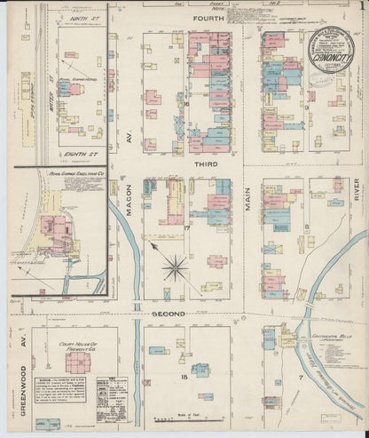 Sanborn Fire Insurance Map from Canon City, Fremont County, Colorado (1883), Sheet #0001 - Complete Map Set gallery image, historic Sanborn map, vintage wall art, Colorado Colorado