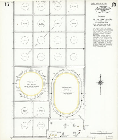 Sanborn Fire Insurance Map from Los Angeles Co., Los Angeles County, California (1924), Sheet #0015 - Historic Sanborn Fire Insurance Map Print, vintage old map wall art, antique decor, genealogy gift, California California map