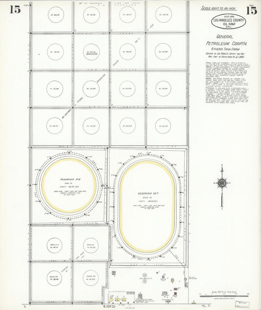 Sanborn Fire Insurance Map from Los Angeles Co., Los Angeles County, California (1924), Sheet #0015 - Historic Sanborn Fire Insurance Map Print, vintage old map wall art, antique decor, genealogy gift, California California map