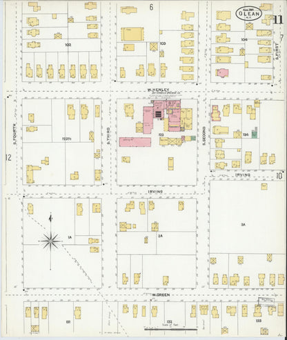 Sanborn Fire Insurance Map from Olean, Cattaraugus County, New York (1904), Sheet #0011 - Complete Map Set gallery image, historic Sanborn map, vintage wall art, New York New York