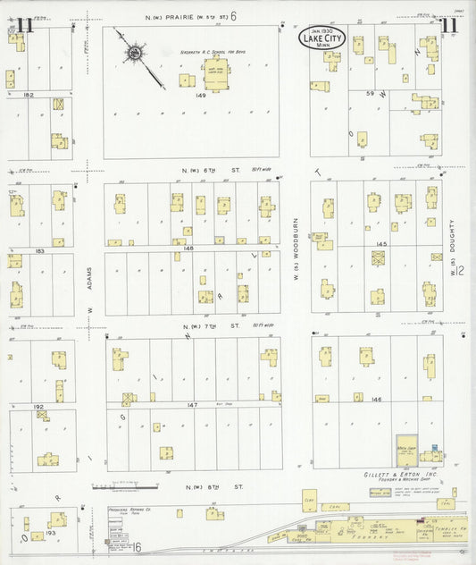 Sanborn Fire Insurance Map from Lake City, Wabasha County, Minnesota (1930), Sheet #0011 - Historic Sanborn Fire Insurance Map Print, vintage old map wall art, antique decor, genealogy gift, Minnesota Minnesota map