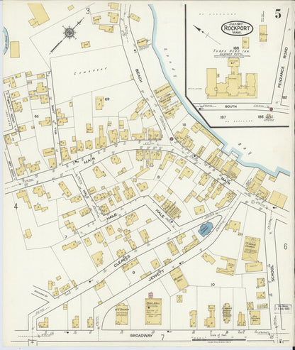 Sanborn Fire Insurance Map from Rockport, Essex County, Massachusetts (1917), Sheet #0005 - Historic Sanborn Fire Insurance Map Print, vintage old map wall art, antique decor, genealogy gift, Massachusetts Massachusetts map
