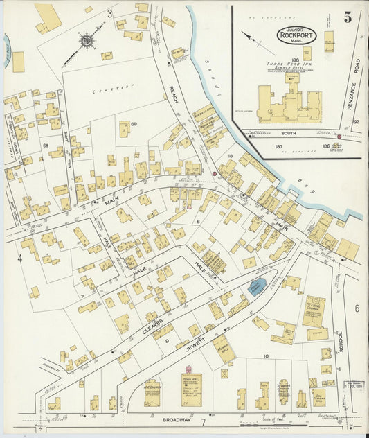 Sanborn Fire Insurance Map from Rockport, Essex County, Massachusetts (1917), Sheet #0005 - Historic Sanborn Fire Insurance Map Print, vintage old map wall art, antique decor, genealogy gift, Massachusetts Massachusetts map