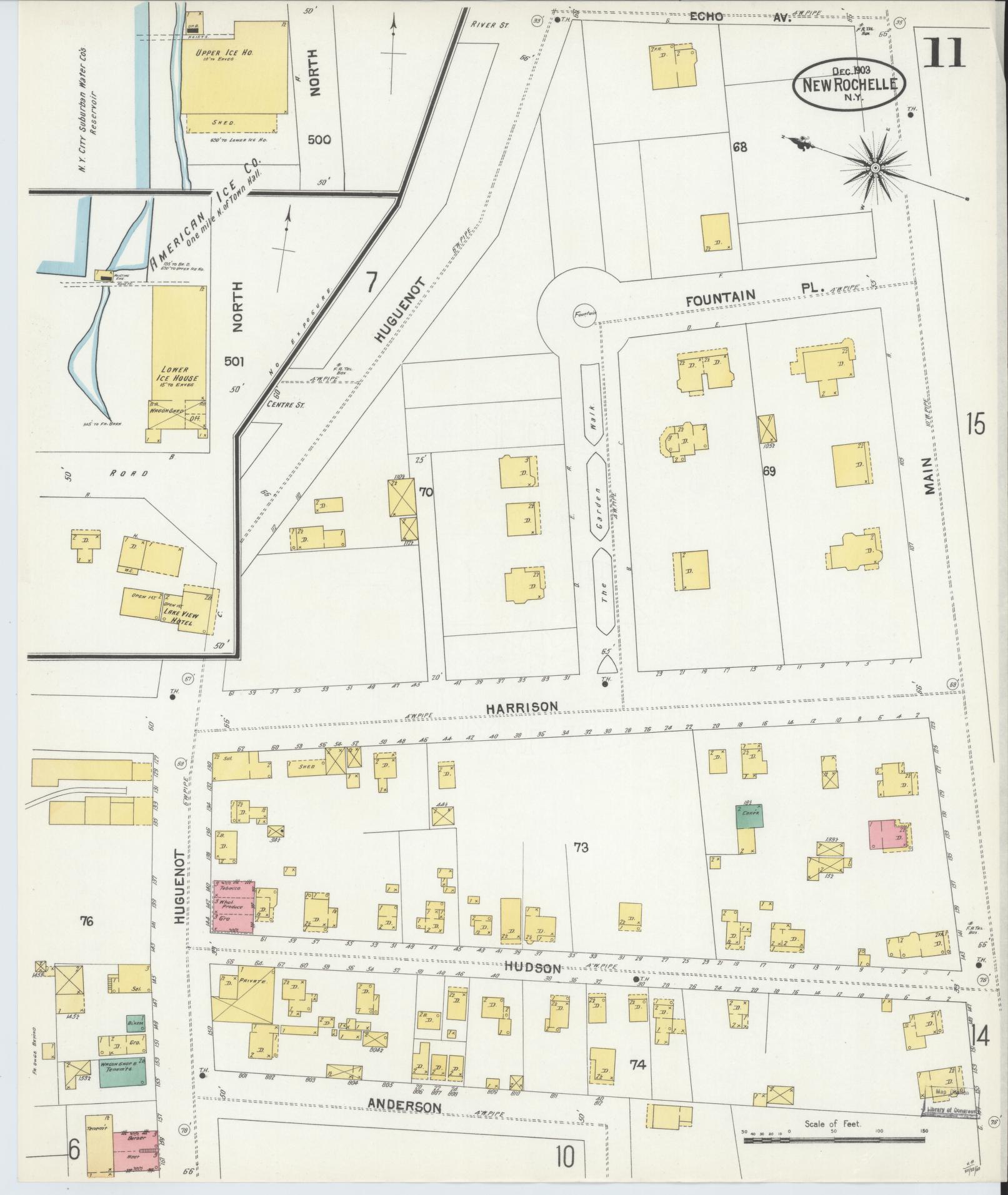 Sanborn Fire Insurance Map from New Rochelle, Westchester County, New York (1903), Sheet #0011 - Complete Map Set gallery image, historic Sanborn map, vintage wall art, New York New York