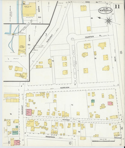 Sanborn Fire Insurance Map from New Rochelle, Westchester County, New York (1903), Sheet #0011 - Complete Map Set gallery image, historic Sanborn map, vintage wall art, New York New York