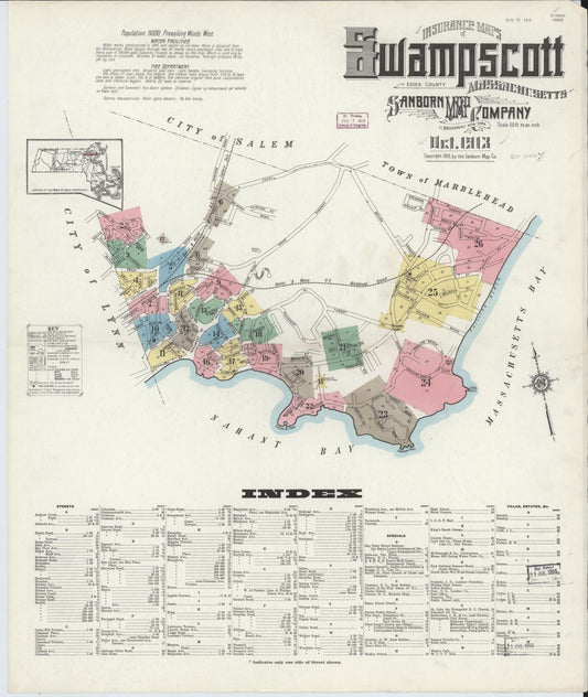 Sanborn Fire Insurance Map from Swampscott, Essex County, Massachusetts. (1913) – Historic Sanborn Fire Insurance Map Print