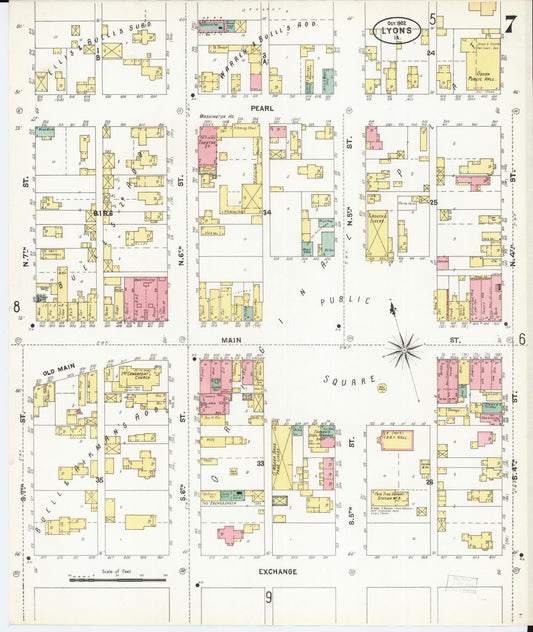 Sanborn Fire Insurance Map from Lyons, Clinton County, Iowa (1902), Sheet #0007 - Historic Sanborn Fire Insurance Map Print, vintage old map wall art